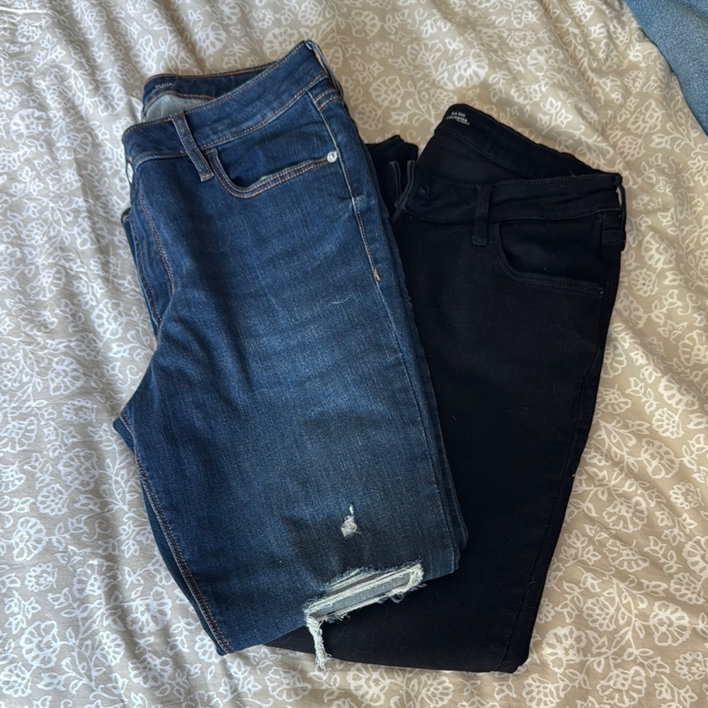Old Navy Rockstar Super Skinny Blue and Black Jeans bundle